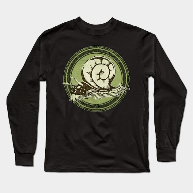 Wild Snail Grunge Animal Long Sleeve T-Shirt by wheedesign